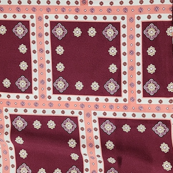 Ann Taylor LOFT Multicolor Long Sleeve Geometric Border Flounce Shirt Dress - Picture 7 of 11